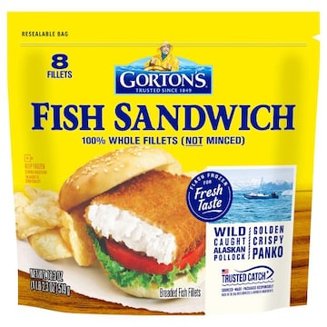 Gorton's Fish Fillets, Breaded, Sandwich
