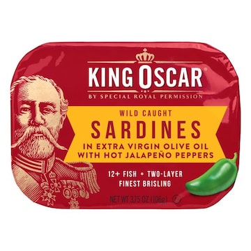 King Oscar Wild Caught Sardines in Extra Virgin Olive with Hot Jalapeño Peppers