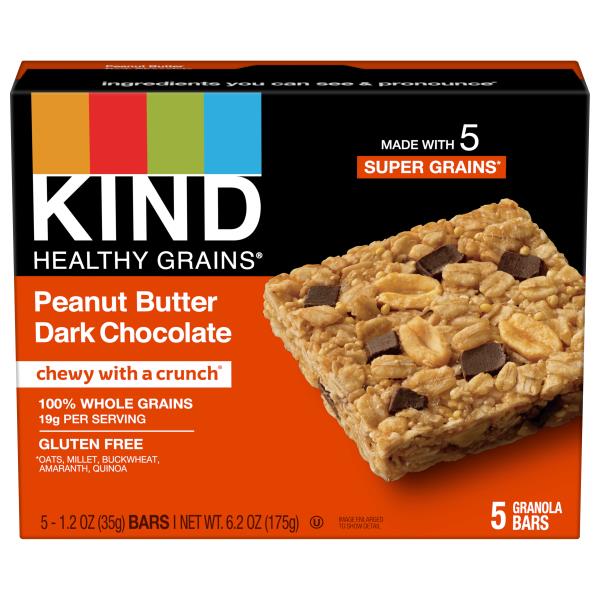 Kind HEALTHY GRAINS GRANOLA BAR, PEANUT BUTTER DARK CHOCOLATE Publix