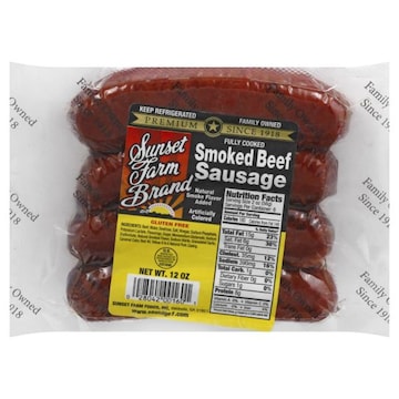 Sunset Farm Brand Beef Sausage, Smoked
