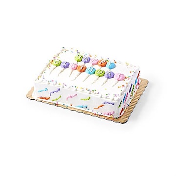 1/4 Sheet Vanilla Buttercream Balloon Birthday Cake