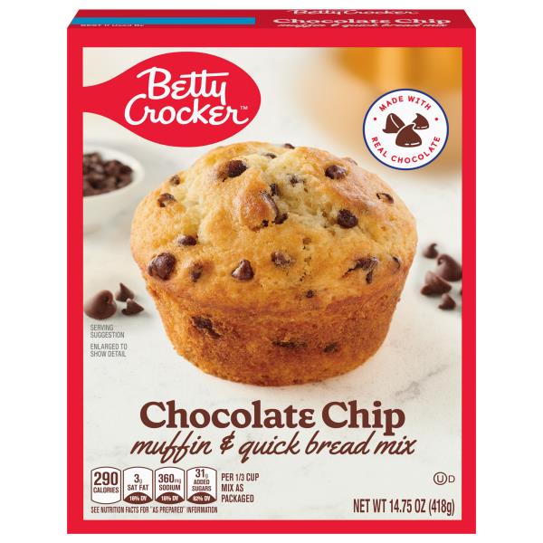 Betty Crocker Muffin & Quick Bread Mix, Chocolate Chip Publix Super