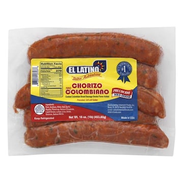 El Latino Sausage, Colombian, Cooked
