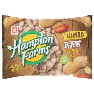 Hampton Farms Peanuts, Raw, Jumbo
