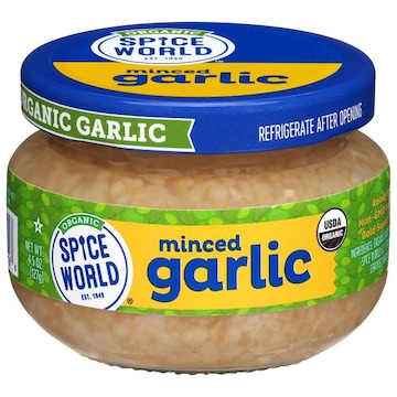 Spice World Garlic, Organic, Minced