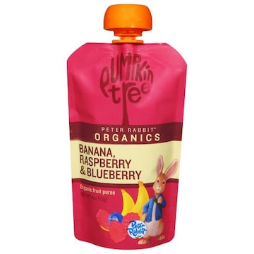 Pumpkin Tree Peter Rabbit Organics Fruit Puree, Organic, Banana, Raspberry & Blueberry