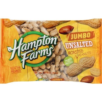 Hampton Farms Peanuts, Roasted, Unsalted, Jumbo