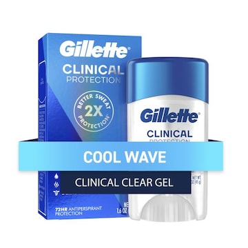 Gillette Clinical  Protection Clear Gel Antiperspirant and Deodorant for Men Cool Wave Scent 1.6oz