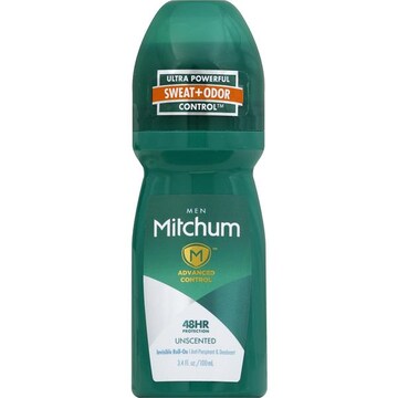 Mitchum Advanced Control Anti-Perspirant & Deodorant, Men, Invisible Roll-On, Unscented