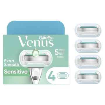 Venus Deluxe Smooth Sensitive Women's Razor Blade Refills, 4 Count