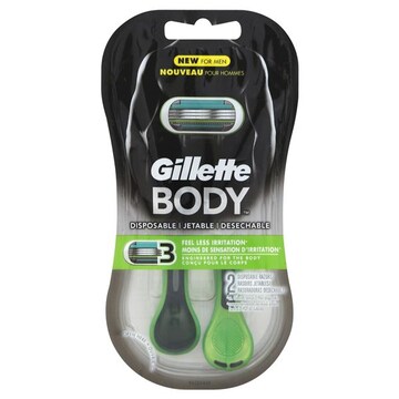 Gillette Body Razors, Disposable, for Men, 3 Blades