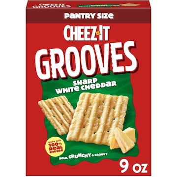 Cheez-It Grooves Crunchy Cheese Crackers Sharp White Cheddar, Snack Crackers
