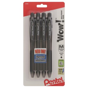 Pentel Wow! Ballpoint Pens, Black Ink, Medium, 1.0