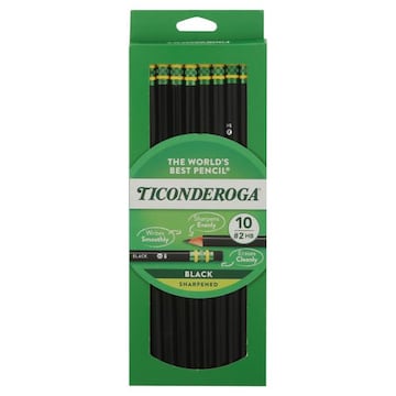 Ticonderoga Pencils, No. 2 HB, Sharpened, Black