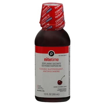 Publix Cough Suppressant/Antihistamine, Nitetime, Cherry Flavored Liquid