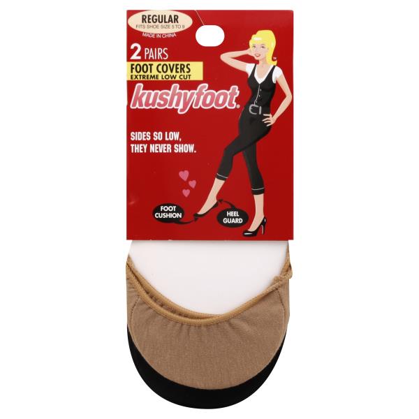 Kushyfoot Foot Covers, Extreme Low Cut, Regular (Size 5 to 9), Nude