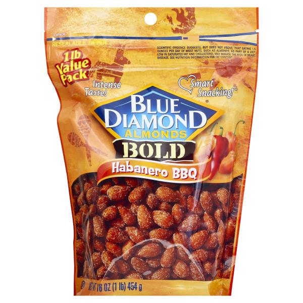 Blue Diamond Bold Almonds, Habanero BBQ, 1 Pound Value Bag | Publix ...