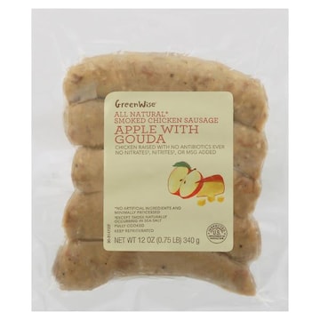 GreenWise_all Natural Smoked Chicken Sausage, Apple and Gouda