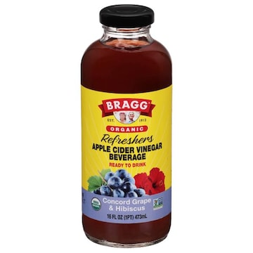 Bragg Refreshers Apple Cider Vinegar Beverage, Concord Grape & Hibiscus, Organic