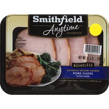 Smithfield Anytime Favorites Pork, Boneless, Hickory Smoked, Chops