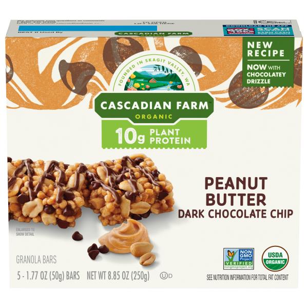 Cascadian Farm Organic Granola Bars, Peanut Butter, Dark Chocolate Chip