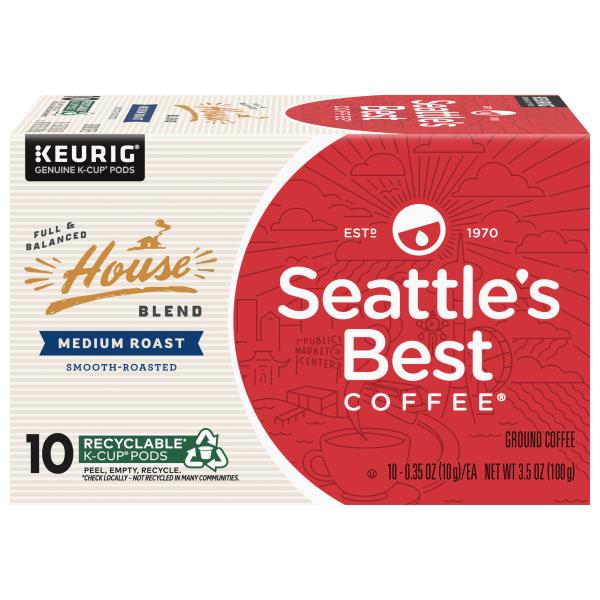 Seattle's Best Coffee Coffee, Ground, Medium Roast, House Blend, KCup
