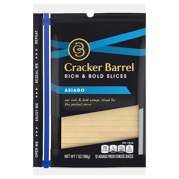Cracker Barrel Cheese Slices, Asiago, Rich & Bold
