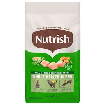 Nutrish Food for Cats, Natural, Real Chicken & Brown Rice Recipe, Whole Health Blend