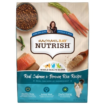 Rachael Ray Nutrish Natural All Ages Real Salmon & Brown Rice Recipe Food for Cats