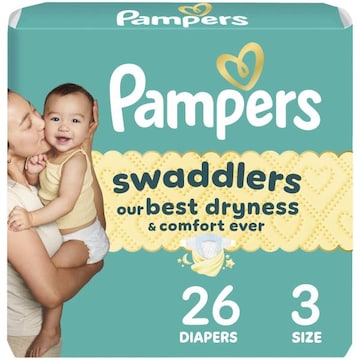 Pampers Swaddlers Diapers, Size 3, 26 Count