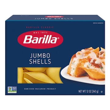 Barilla Jumbo Shells - Non-GMO Pasta Made with Durum Wheat Semolina - Kosher Certified Pasta