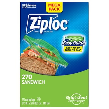 Ziploc Seal Top Bags, Sandwich, Mega Pack