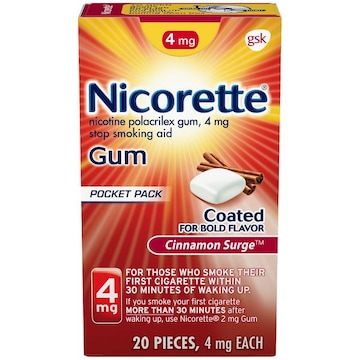 Nicorette Nicorette Nicotine Gum to Stop Smoking, 4mg, Cinnamon Surge Flavor - 20 Count