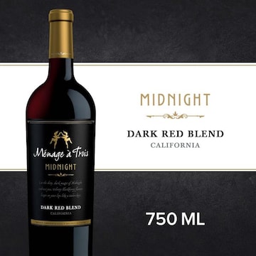 Menage a Trois Dark Red Blend Midnight California Wine