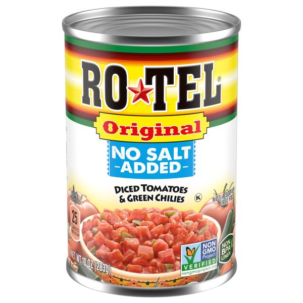 RoTel Diced Tomatoes & Green Chilies, No Salt Added, Original Publix