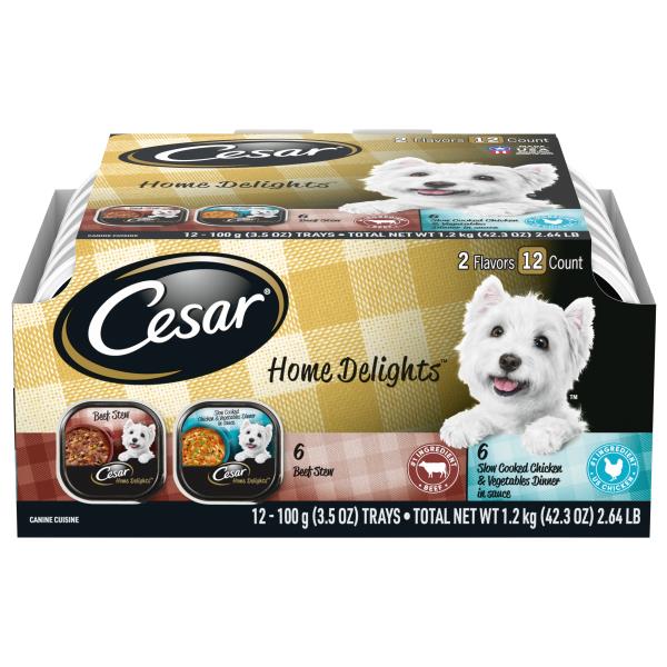 Cesar Home Delights Canine Cuisine, Beef Stew/Slow Cooked Chicken