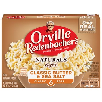 Orville Redenbacher's Naturals Popcorn, Classic Butter & Sea Salt, Light, Classic Bags