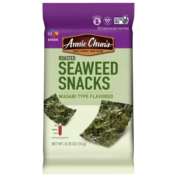 Annie Chun's Seaweed Snacks, Roasted, Wasabi Type Flavored Publix