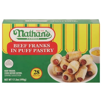 Nathan's Beef Franks, in Puff Pastry