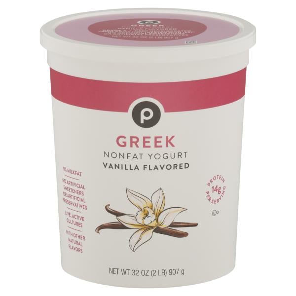 Publix Yogurt, Nonfat, Greek, Vanilla Flavored Publix Super Markets