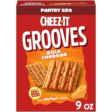 Cheez-It Grooves Cheese Crackers Bold Cheddar, Crunchy Snack Crackers