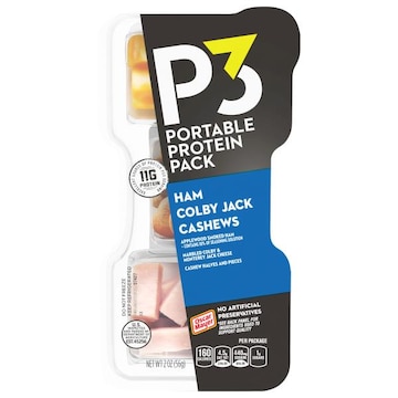 P3 Ham/Colby Jack/Cashews, Portable Protein Pack
