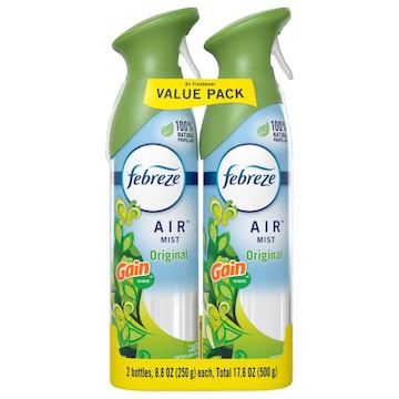 Febreze Odor-Fighting Air Freshener, Gain Original Scent, 8.8 oz, 2 Ct