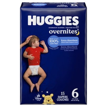 Huggies Overnites Disney Baby Size 6 Diapers (35+ lbs (16+ kg))