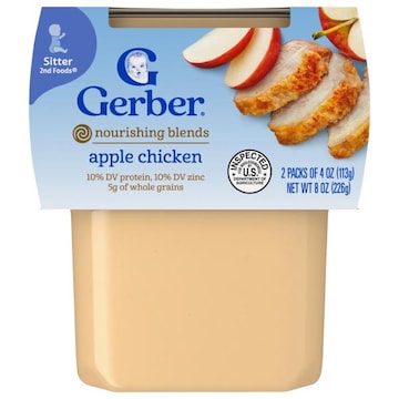 Gerber Apple Chicken, Nourishing Blends, Sitter 2nd Foods, 2 Packs