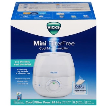 Vicks Cool Mist Humidifier, FilterFree, Mini