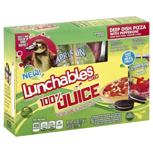 Lunchables Lunch Combinations, with 100 Juice, Deep Dish Pizza, with