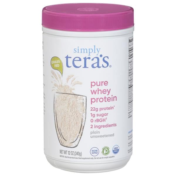 Tera's Whey Whey Protein, Simply Pure, Plain, Unsweetened, Grass Fed