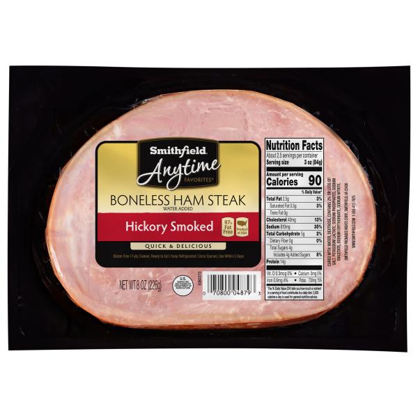 Smithfield Anytime Favorites Ham Steak, Boneless, Hickory Smoked