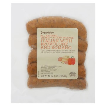 GreenWise_all Natural Smoked Chicken Sausage, Italian and Provolone